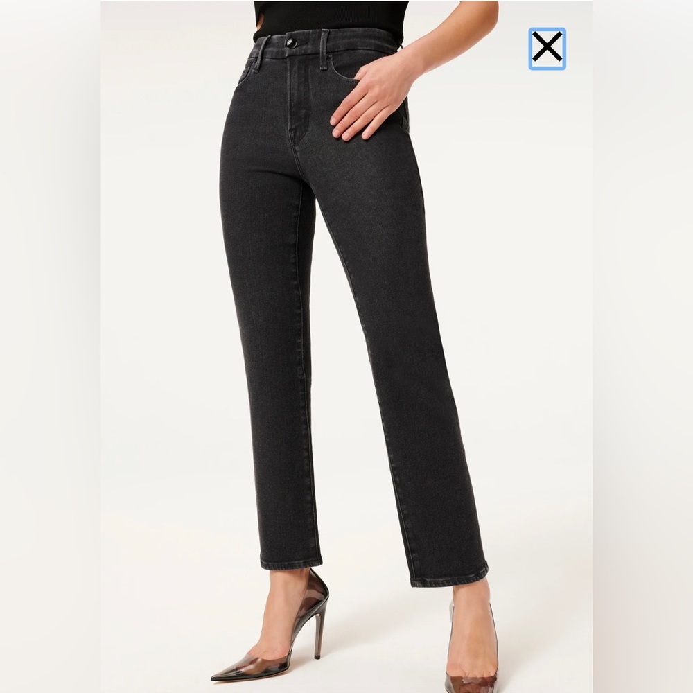 Good American good straight black jeans